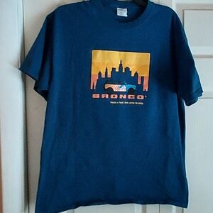 New York Mets Ford Bronco Promo Graphic T Shirt Baseball MLB Mens Large Blue